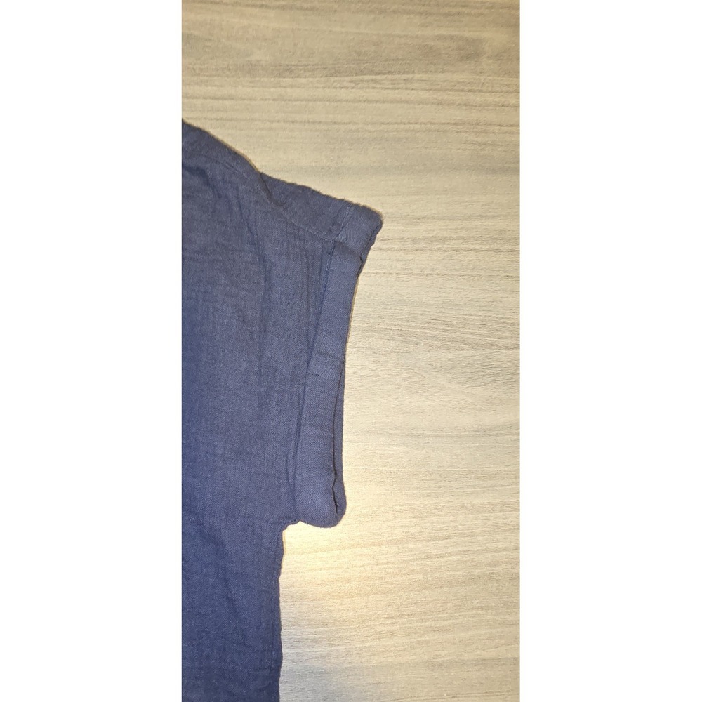 NWT C & C California Navy V Neck Woven Henley Coastal Tropical Resort Women Sz S - Picture 6 of 10